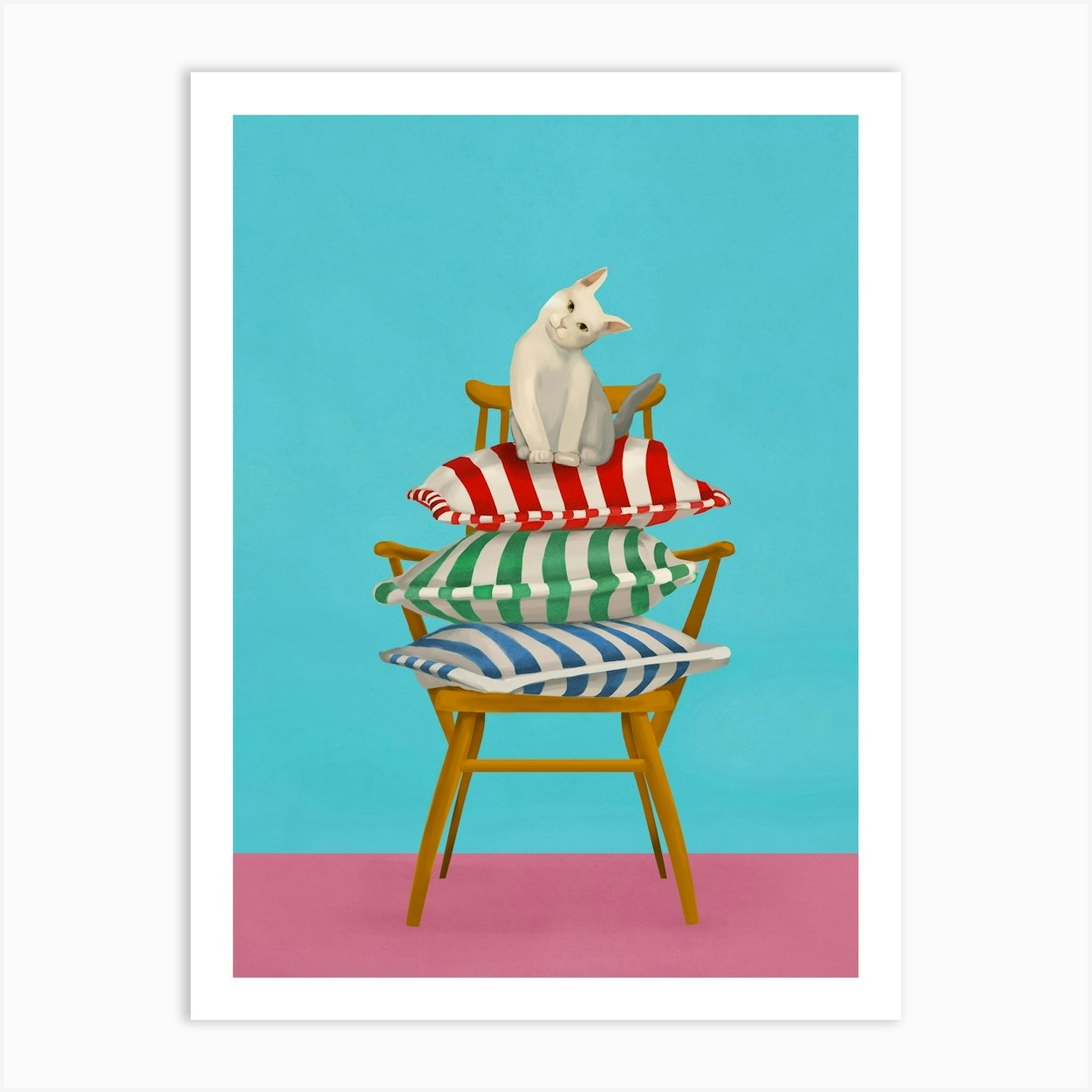 The Cushion Throne Art Print by Flow Line