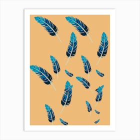 Blue Feathers Art Print