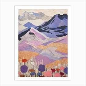 Aonach Mor Scotland Colourful Mountain Illustration Art Print