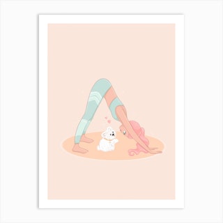 Downward Dog Yoga Pose Art Print