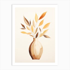 Vase Of Autumn Leaves Art Print