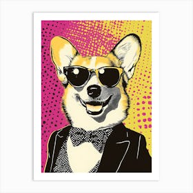 Super Cool Corgi Illustration Pop 2 Art Print