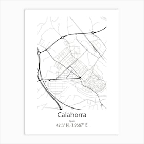 Calahorra,Spain Minimalist Map Art Print