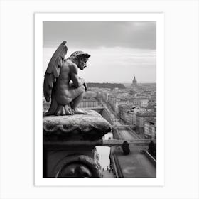 Gargoyle In Vatican City  B&W Art Print