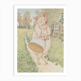 Pig In The Garden Art Print