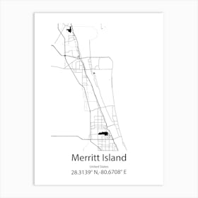 Merritt Island,United States Minimalist Map Poster