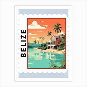 Belize 1 Travel Stamp Poster Art Print