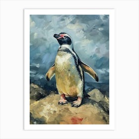 Adlie Penguin Robben Island Oil Painting 4 Art Print
