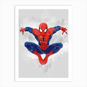 Spider Man Cartoon Painting Art Print