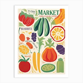 Fruits And Veggies Market Biarrtiz France Art Print