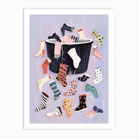 Socks In A Bucket Art Print