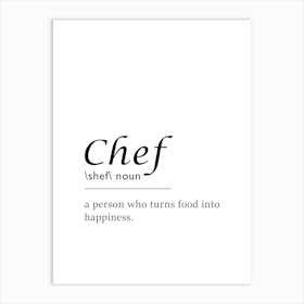 Chef Definition Poster - Dictionary Art Print