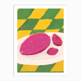 Pink Meat On A Plate Art Print