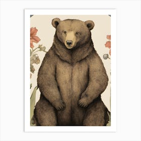 Bear In Bloom Art Print