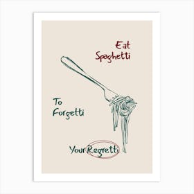 Spaghetti Pasta Poster, Italian Food Wall Art, Kitchen Decor, Italy Noodle Print, Home Decor Art Print