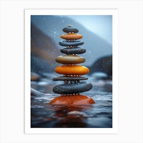 Zen Stones In The Water 1 Art Print