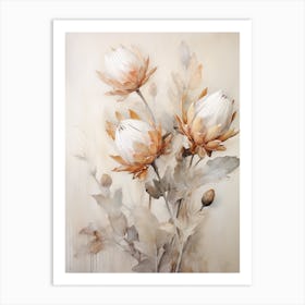 Boho Dried Flowers Protea 2 Art Print