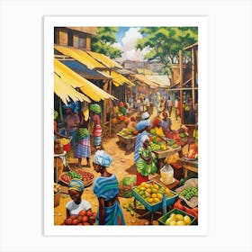 African Marketplace Matisse Inspired 1 Art Print