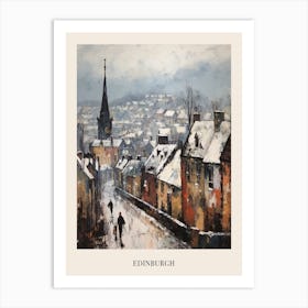 Vintage Winter Painting Poster Edinburgh Scotland 4 Art Print