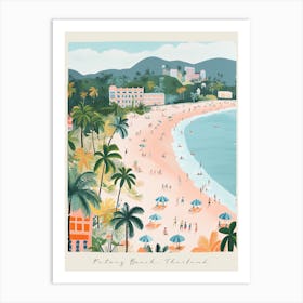 Poster Of Patong Beach, Phuket, Thailand, Matisse And Rousseau Style 2 Art Print