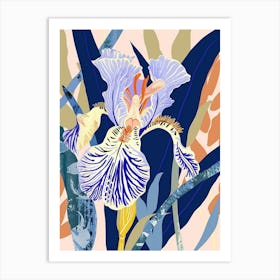 Colourful Flower Illustration Iris 3 Art Print