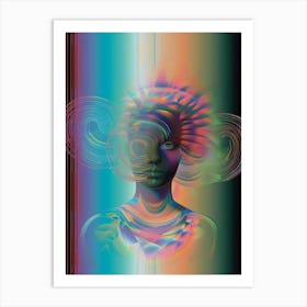 Colorful, portrait, "Dizzy Delight" Art Print