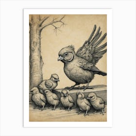 Bird Family Art Print