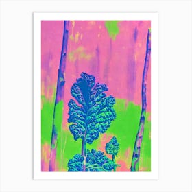 Kale 3 Risograph Retro Poster vegetable Art Print