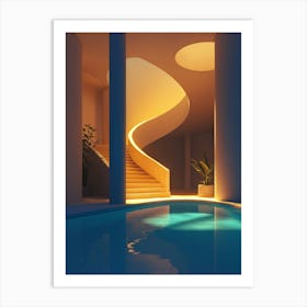 Stairway To The Pool Art Print