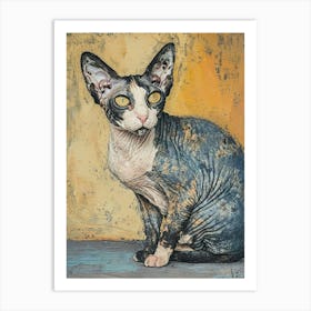 Cornish Rex Relief Illustration 3 Art Print