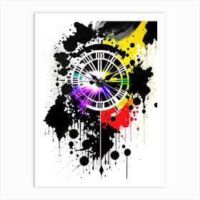 Clock Splatter Art Print