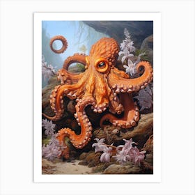 Common Octopus Oil Painting 3 Art Print