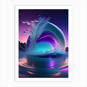 Splashing Water, Waterscape Holographic 1 Art Print