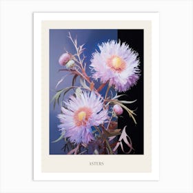 Floral Illustration Asters 4 Poster Art Print