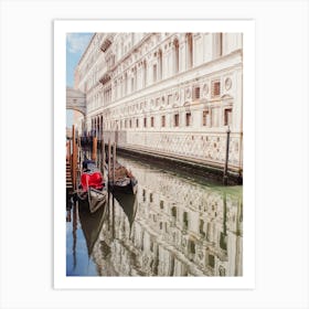 Gondolas In Venice Canal, Italy Art Print