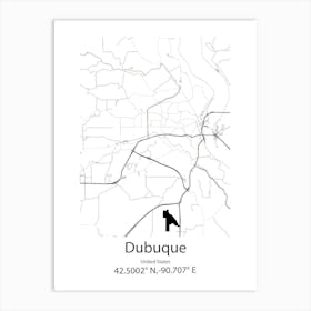 Dubuque,United States Minimalist Map 1 Art Print