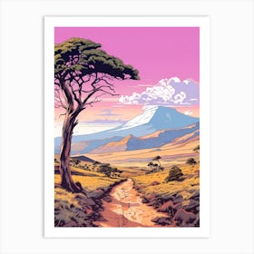 Mount Kilimanjaro Tanzania 2 Hike Illustration Art Print