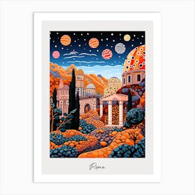Poster Of Rome, Illustration In The Style Of Pop Art 4 Art Print