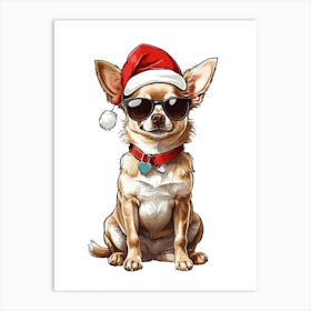 Christmas Chihuahua Dog Art Print