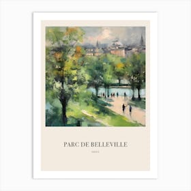 Parc De Belleville Paris France 4 Vintage Cezanne Inspired Poster Art Print