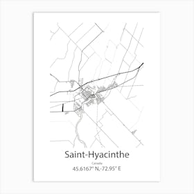 Saint Hyacinthe,Canada Minimalist Map Art Print