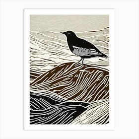 Dipper Linocut Bird Art Print