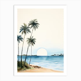 Watercolour Of Praia Dos Carneiros   Pernambuco Brazil 3 Art Print