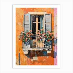 Balcony Painting In Rome 1 Art Print