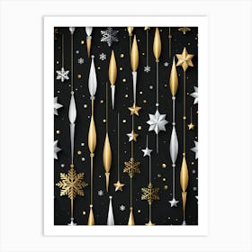 Christmas Background, magic wand Vector art 5 Art Print