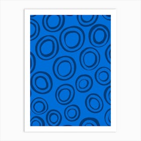 Abstract Blue Circles Art Print