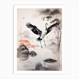 Crane In Flight Art Print