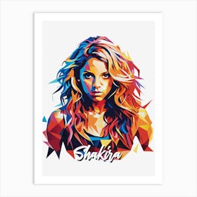 Shakira 01 Portrait Music Icon WPAP Pop Art Style Art Print