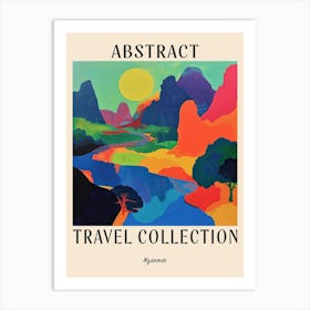 Abstract Travel Collection Poster Myanmar 4 Art Print