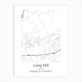 Long Hill,United States Minimalist Map Affiche